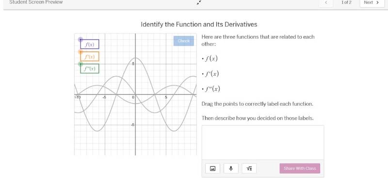 Sample Desmos activity that utilizes the mix-and-match and graph activities